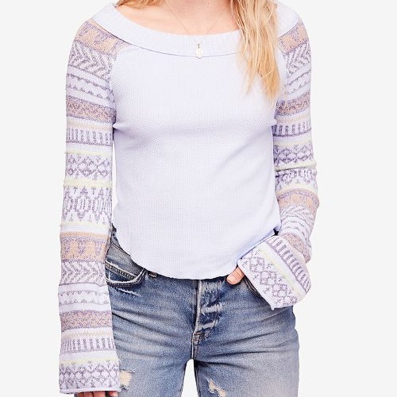 Free People Tops - Free People Fairground Striped-Sleeve Thermal 